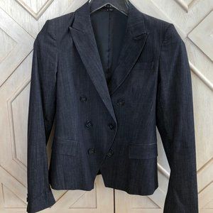 🎈🎉🎊 HOST PICK Theory Darlin Denim Blazer 6 EUC 🎈🎉🎊